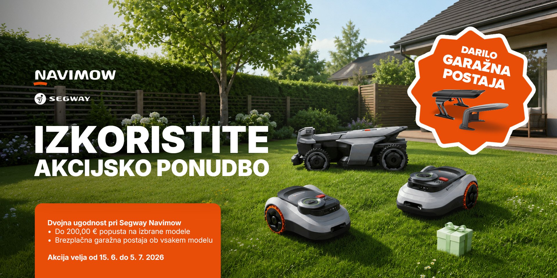 Segway robotske kosilnice v akciji